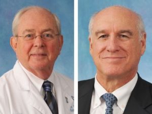 Headshots of Drs. Wesley Fowler (left) and Myron Cohen (right)
