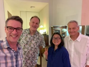 Christian Lentz smiles alongside colleagues while visiting NUS in Vietnam on a mission to bring Southeast Asian studies home to UNC-Chapel Hill. 